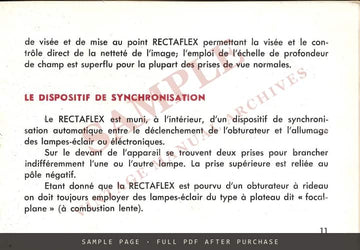 Rectaflex – Instructions d'emploi, French Owner's Manual – sample page 3 (watermarked preview)