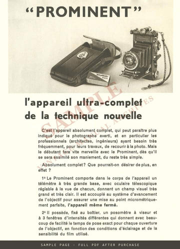 Voigtländer Superb – "Le seul Reflex" French Sales Brochure – sample page 3 (watermarked preview)