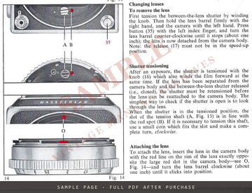 Hasselblad 500C/M Instruction Manual – English – sample page 3 (watermarked preview)