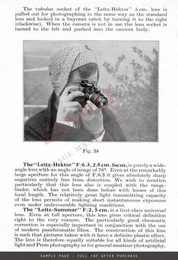 Leica Camera Directions – Ernst Leitz Instruction Book, English, July 1935 – sample page 3 (watermarked preview)