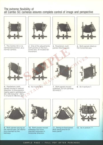 Cambo SC Camera System – Brochure, English – sample page 3 (watermarked preview)