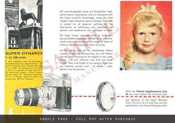 Voigtländer Interchangeable Lenses & Accessories for Reflex Cameras – Leaflet, c. 1962 – sample page 3 (watermarked preview)