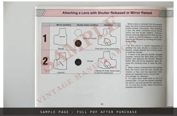Mamiya RZ67 Pro II Instruction Manual – English – sample page 4 (watermarked preview)
