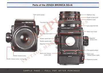 Zenza Bronica SQ-Ai 6x6 – Camera Body Instruction Manual in English – sample page 4 (watermarked preview)