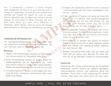 Hasselblad Copy Holder – Instructions, Multilingual – sample page 4