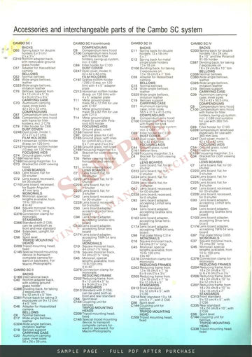 Cambo SC Camera System – Brochure, English – sample page 4 (watermarked preview)
