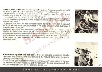 Bolex H16 Reflex – Instruction Manual, English, Black-Cover Edition – sample page 4