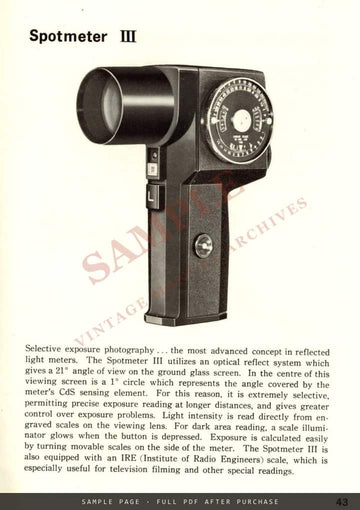 Asahi Pentax SP 500 – Operating Manual, English – sample page 4 (watermarked preview)