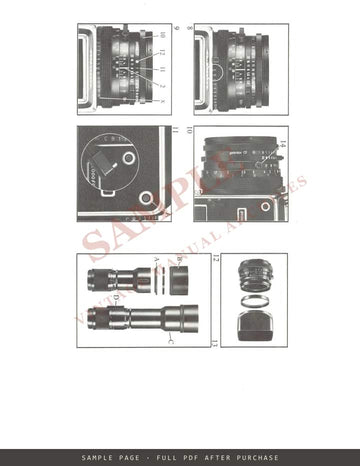 Hasselblad Lenses – Instructions, English, German, French and Swedish – sample page 4