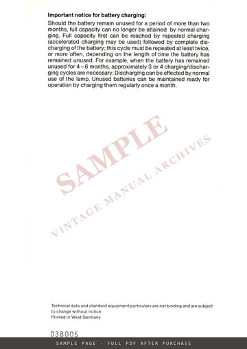 ARRI Report 200 HMI Lamp – Instruction Manual, English – sample page 4 (watermarked preview)