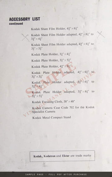 Kodak Specialist Camera Model 2 – Instructions for Use – sample page 4 (watermarked preview)