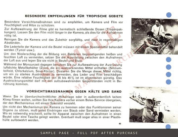 Bolex H16 Reflex-Kamera – Gebrauchsanweisung, German – sample page 4 (watermarked preview)