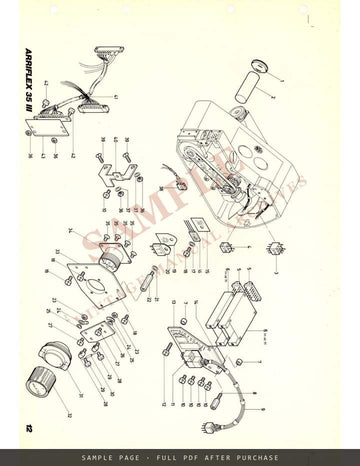 Arriflex 35 III – Spare Parts List (Ersatzteilliste / Liste des pièces de rechange) – sample page 4 (watermarked preview)