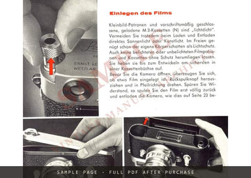 Fotografieren mit Leica M3 – Ernst Leitz Wetzlar Anleitung, German – sample page 4 (watermarked preview)