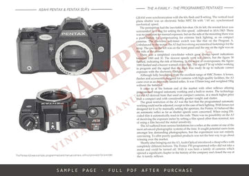 Asahi Pentax & Pentax SLR 35mm Cameras 1952–1989 – Collectors' Guide by Danilo Cecchi – sample page 5 (watermarked preview)