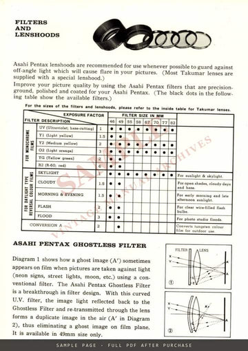 Asahi Pentax Lenses & Accessories – Complete System of Photography, English Brochure – sample page 4 (watermarked preview)