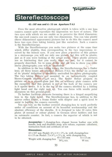 Voigtländer Cameras and Lenses – English Catalogue 3063, July 1933 – sample page 4 (watermarked preview)