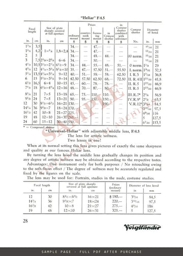 Voigtländer Catalogue, New York, June 1931 – "A Century and Three Quarters of Progress" – sample page 4 (watermarked preview)