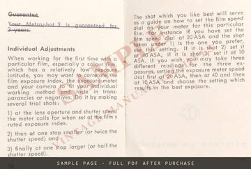 Metrawatt Metraphot 3 Exposure Meter – How to Use Your Metraphot 3, English – sample page 4 (watermarked preview)