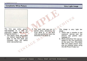 Zenza Bronica GS-1 Polaroid Land Pack Film Back G – Instructions, English – sample page 4 (watermarked preview)