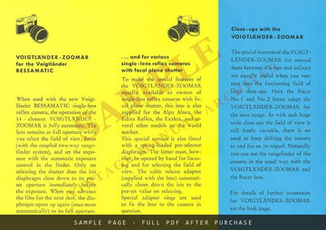 Voigtländer-Zoomar 1:2.8 Zoom Lens for Bessamatic – Sales Brochure, c. 1959 – sample page 4 (watermarked preview)
