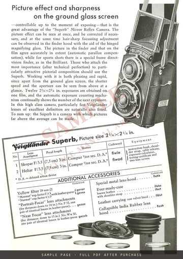 Modern Cameras with the Celebrated Voigtländer Lenses – English Folder, September 1937 – sample page 4 (watermarked preview)