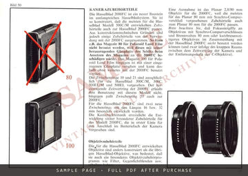 Hasselblad 2000FC Kamera – Gebrauchsanweisung, German – sample page 4