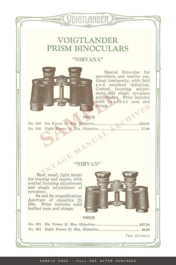 Voigtländer Lenses, Cameras & Binoculars – Motion Picture Apparatus Co. Catalogue – sample page 4 (watermarked preview)