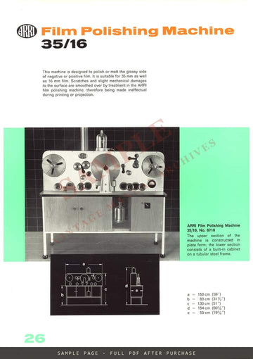 ARRI Film Laboratory Equipment – Second Arnold & Richter Laboratory Brochure – sample page 4 (watermarked preview)