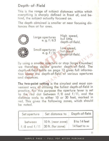 Agfa Billy I – Directions for Use, English – sample page 4 (watermarked preview)