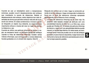 Canon FD Zoom Lenses – Instructions, English, French, German and Spanish – sample page 4 (watermarked preview)