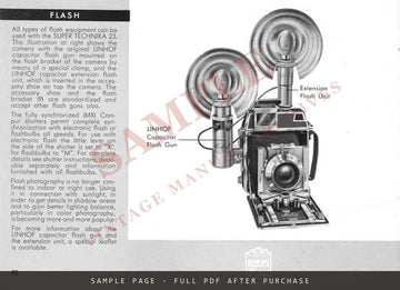 Linhof Super Technika 23 (Technika 6x9) Instruction Book – English – sample page 4 (watermarked preview)