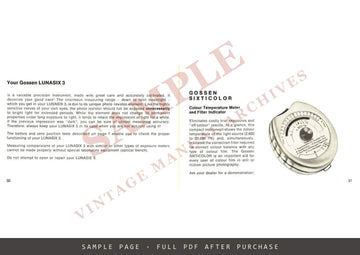 Gossen Lunasix 3 System Exposure Meter – Operating Instructions and Exposure Manual – sample page 4 (watermarked preview)