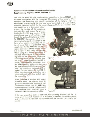 Arriflex 400 ft Magazine and Take-up Motor – Instructions for Use – sample page 4 (watermarked preview)