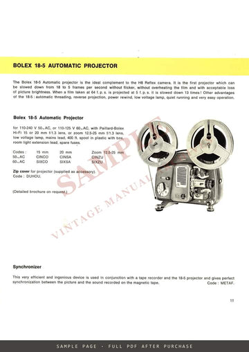 Bolex H8 Reflex – The 8 mm Camera for Professional Requirements, Brochure, English – sample page 4 (watermarked preview)