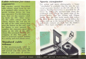 Hasselblad 1000F Instruction Book – English, 1953 Edition, 35 Pages – sample page 4 (watermarked preview)
