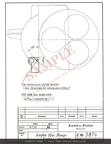 ARRI Blimp 120 for Arriflex 35 Mod. II A – Operating Instructions, February 1959 – sample page 4 (watermarked preview)