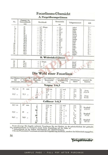 Voigtländer "Sein Stolz – eine Voigtländer" German Catalogue, April 1930 – sample page 4 (watermarked preview)