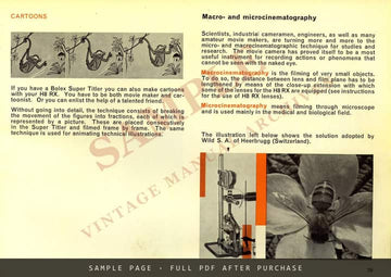 Bolex H8 Reflex Camera – Instructions for Use, English – sample page 4 (watermarked preview)