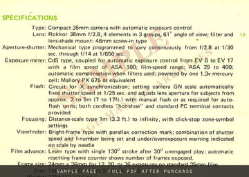 Minolta Hi-Matic G – Owner's Manual in English – sample page 4 (watermarked preview)