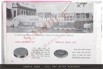 Asahi Pentax H-2 – How to Operate Your 35mm Single Lens Reflex Camera – sample page 4 (watermarked preview)