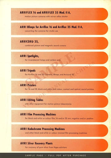 ARRI Serves the Motion Picture Industry – Arnold & Richter Company Brochure – sample page 4 (watermarked preview)