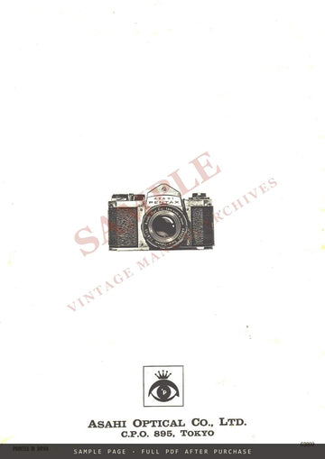 Asahi Pentax Spot Exposure Meter Model II – Instruction Manual, English – sample page 4 (watermarked preview)