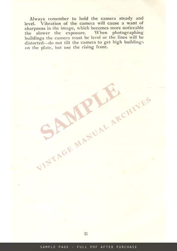 The Goerz Folding Reflex Camera – Directions for Use, C. P. Goerz Optical Works, London – sample page 4 (watermarked preview)