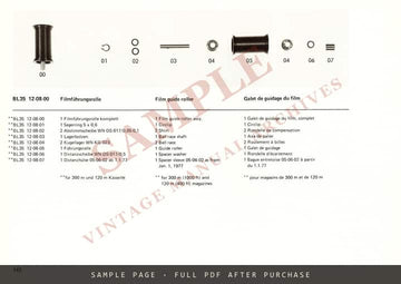 Arriflex 35 BL – Spare Parts List (Ersatzteilliste / Liste des pièces de rechange) – sample page 4 (watermarked preview)