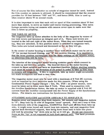 Arriflex 16 – Instruction Booklet for the Mirror Reflex 16mm Camera, English – sample page 4 (watermarked preview)