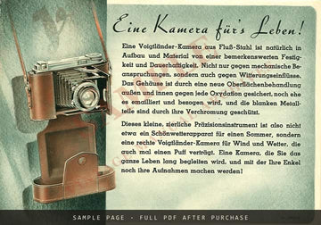 Voigtländer Klein-Bessa "Zwei Seelen und ein Gedanke" – Folder, July 1938 – sample page 4 (watermarked preview)