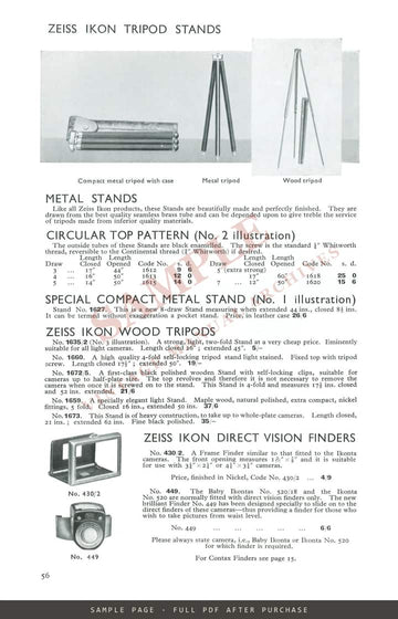 Zeiss Ikon Cameras – City Sale & Exchange Catalogue, London, c. 1934 – sample page 4 (watermarked preview)